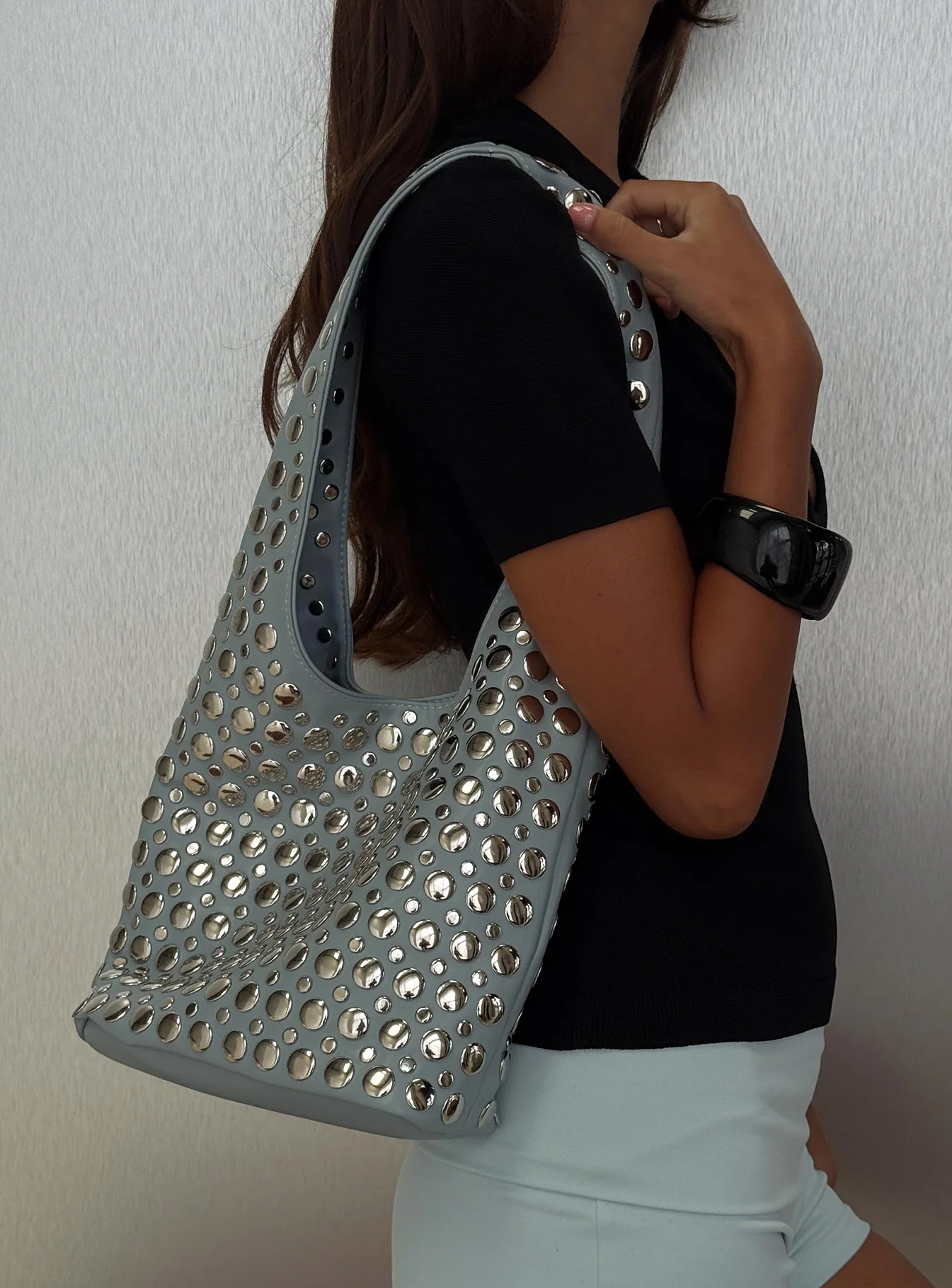 In The Crowd Shoulder Bag Blue / Silver