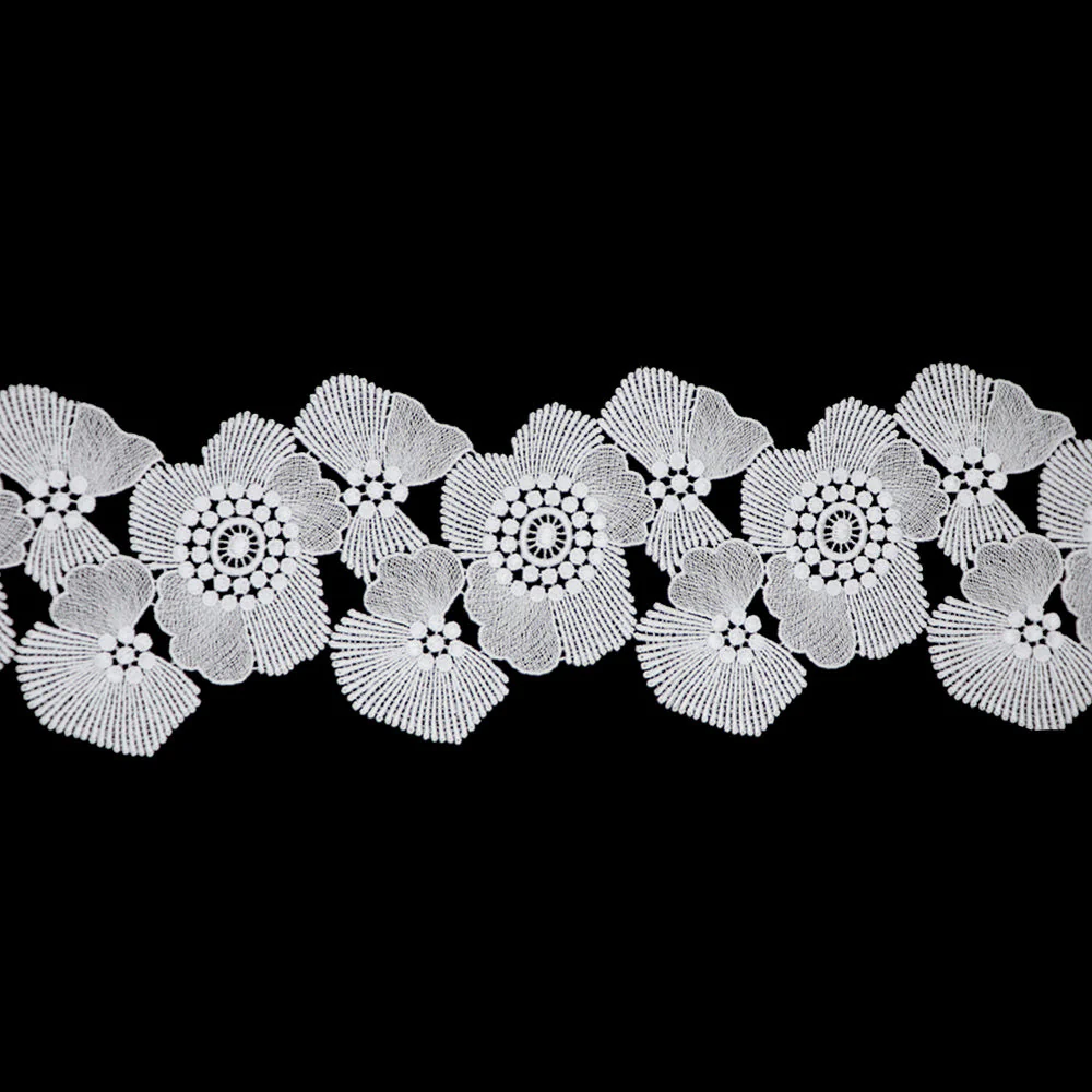 Sullivans Lace Euro Guipure, White- 130mm