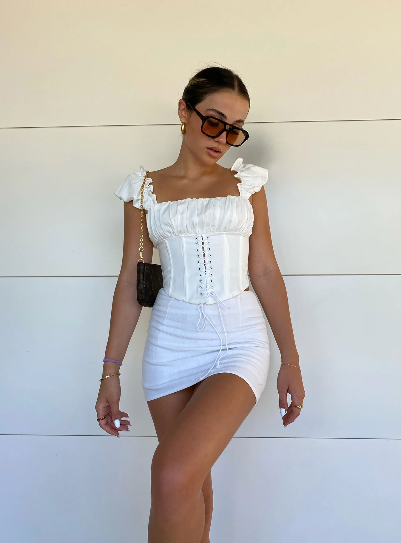 Selby Mini Skirt White