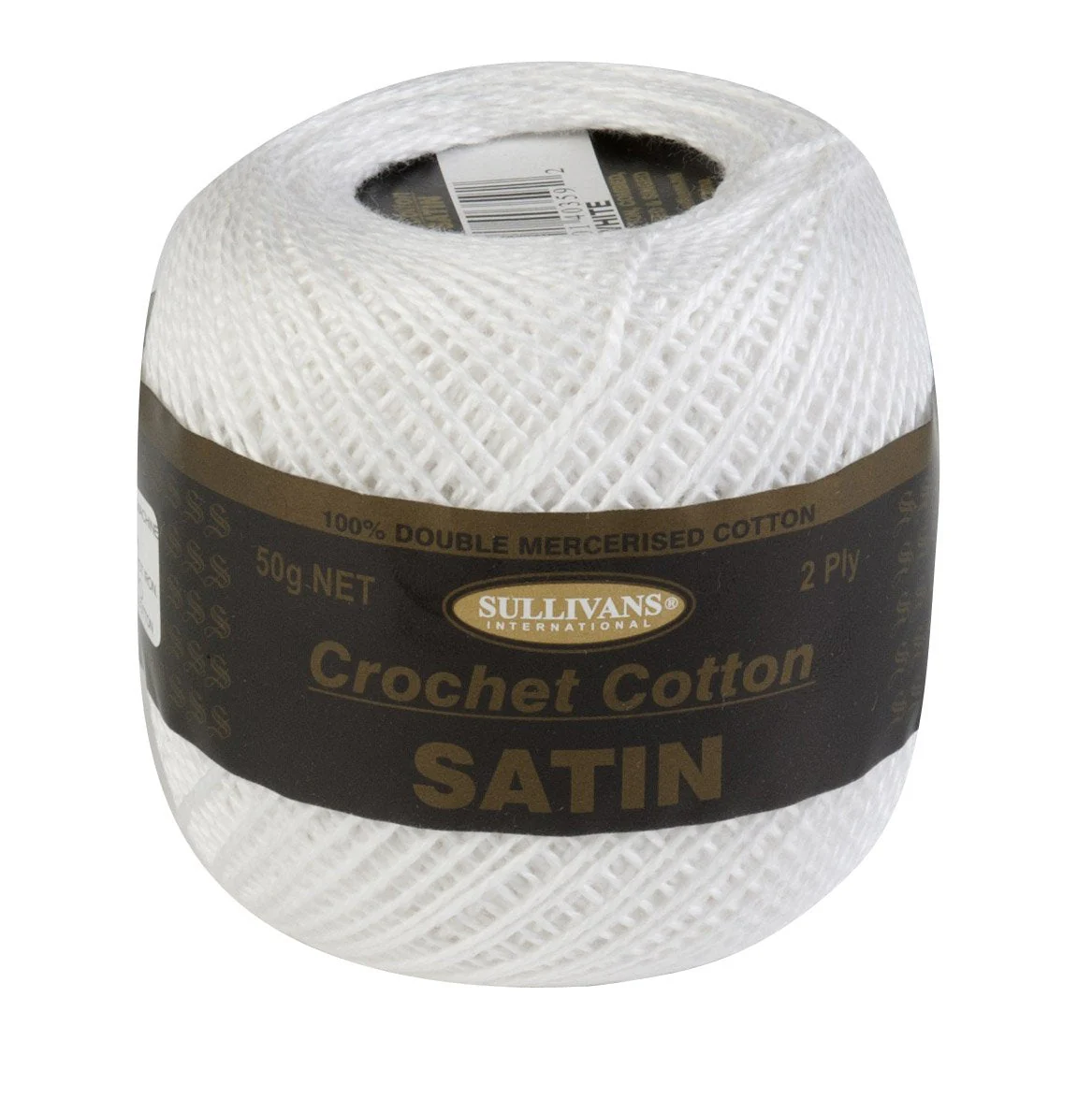 Sullivans Crochet Yarn 2ply, 50g Cotton Satin Yarn