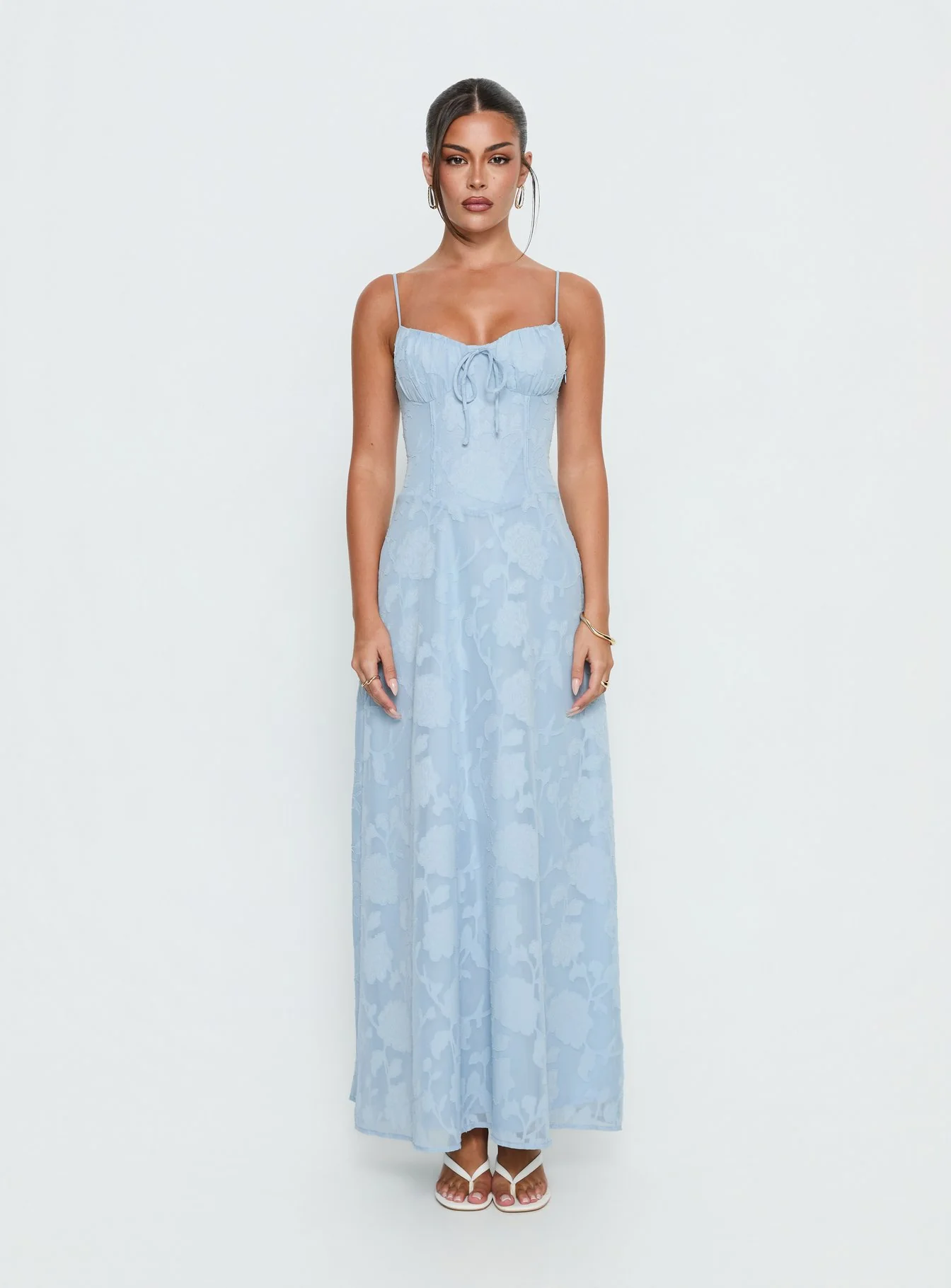 Members Only Maxi Dress Blue Burnout