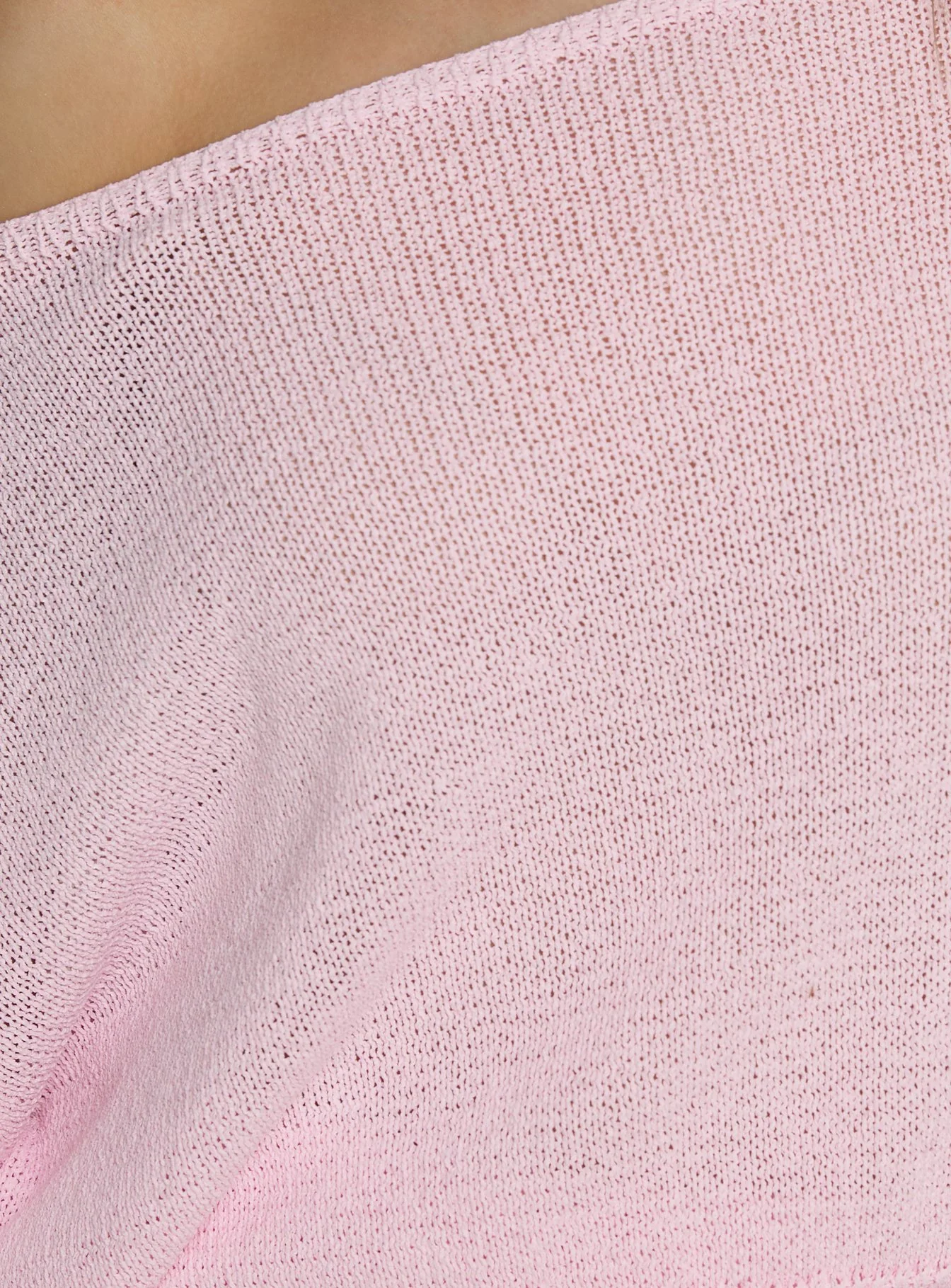 Xaria Off Shoulder Knit Sweater Pink