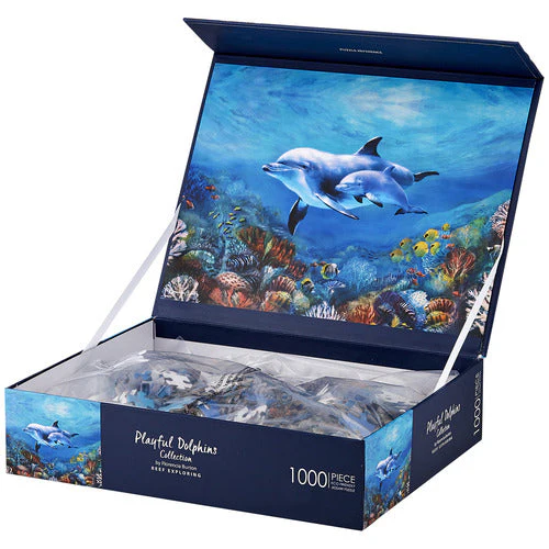 Ashdene 1000-Piece Jigsaw Puzzle Playful Dolphins Reef Exploring