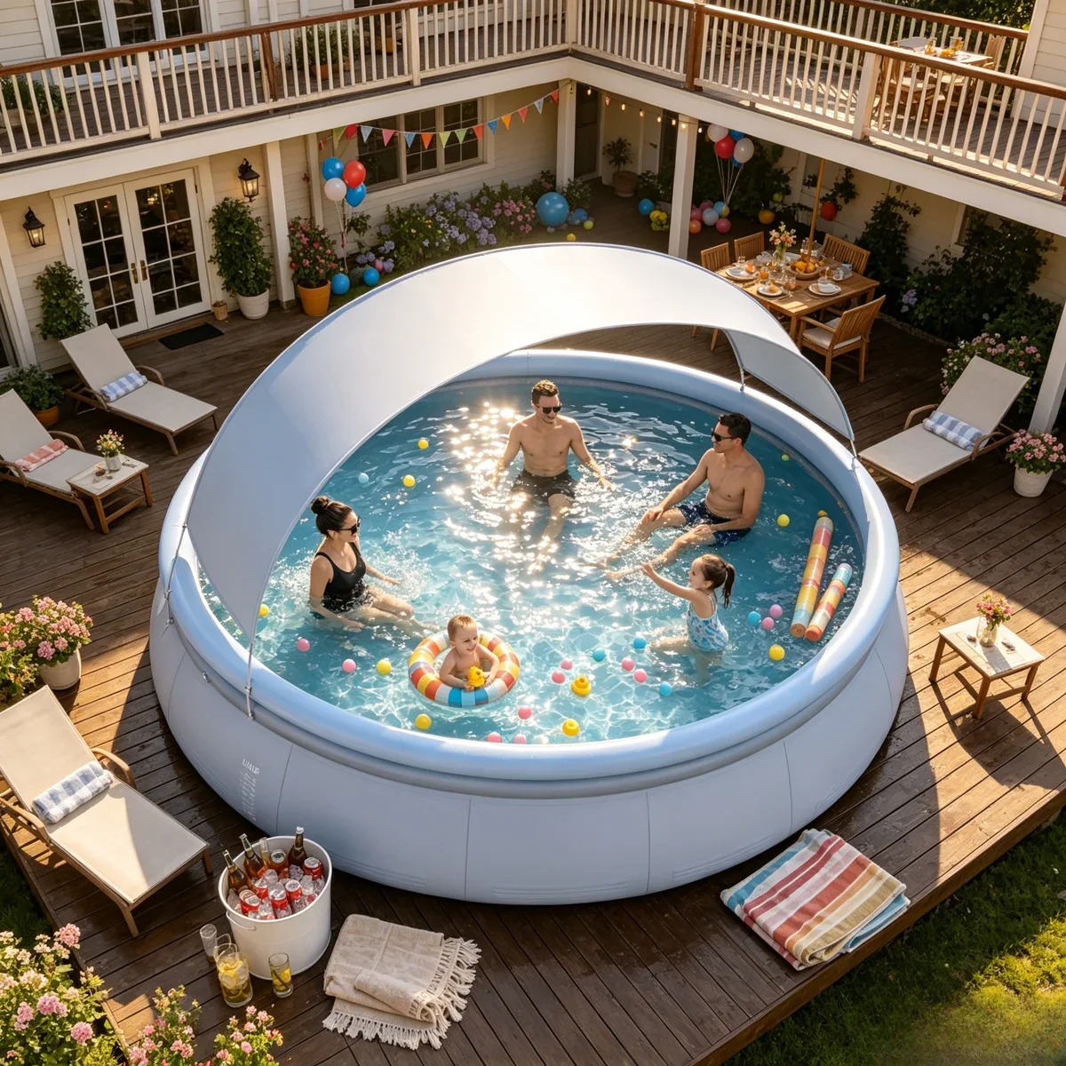 Inflatable top ring