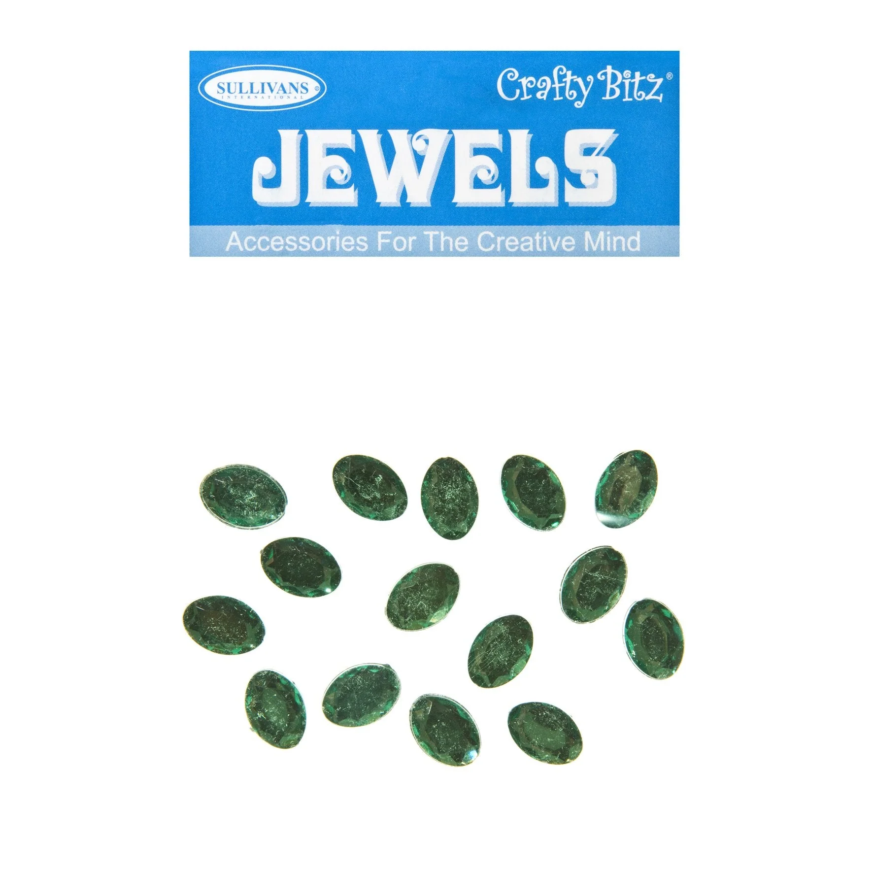 Crafty Bitz Jewels, Oval Emerald- 15pc