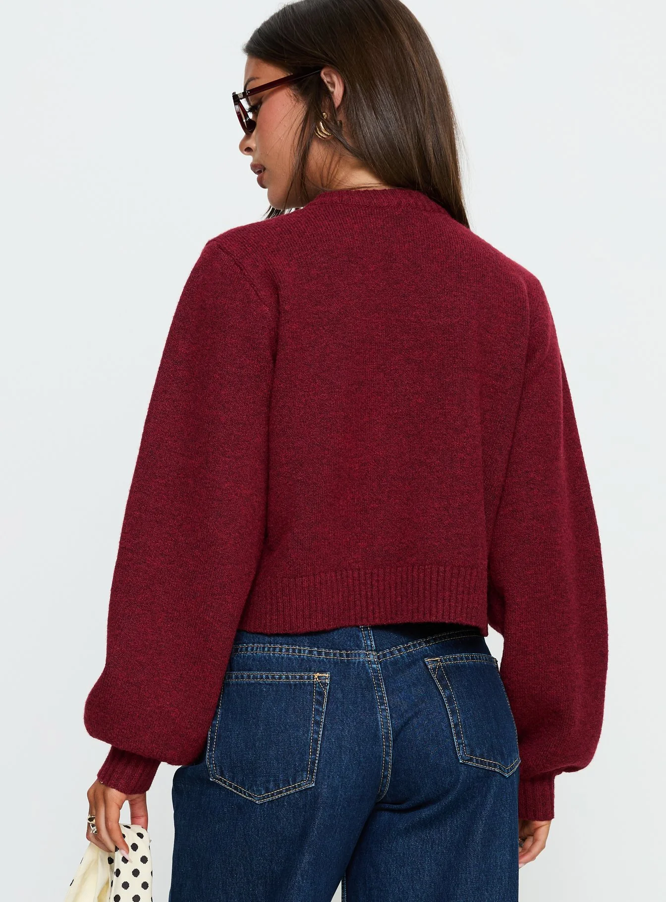 Kammi Button Up Cardigan Red