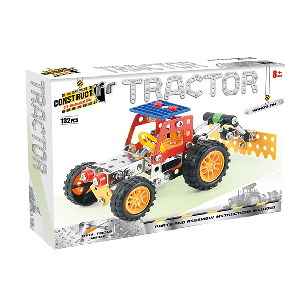 Construct It DIY Mechanical Kit, Tractor- 132pc