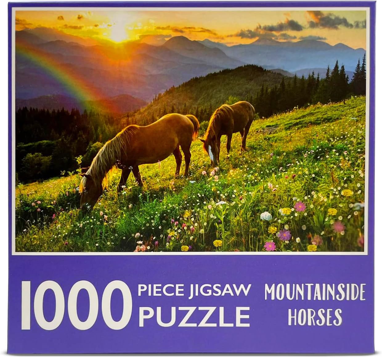 1000-Piece Jigsaw Puzzle, Mountainside Horses