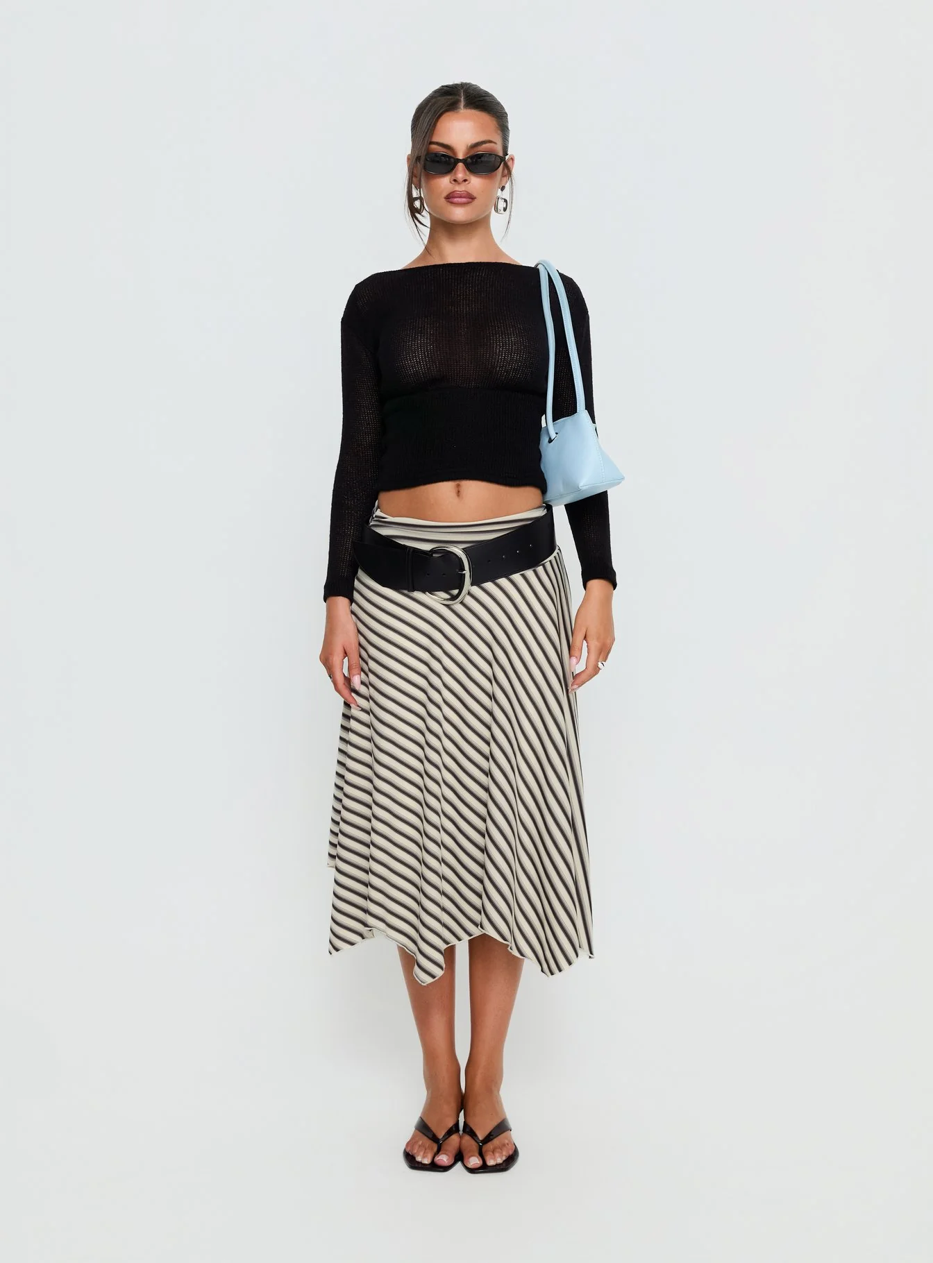 Eladia Cinched Long Sleeve Top Black