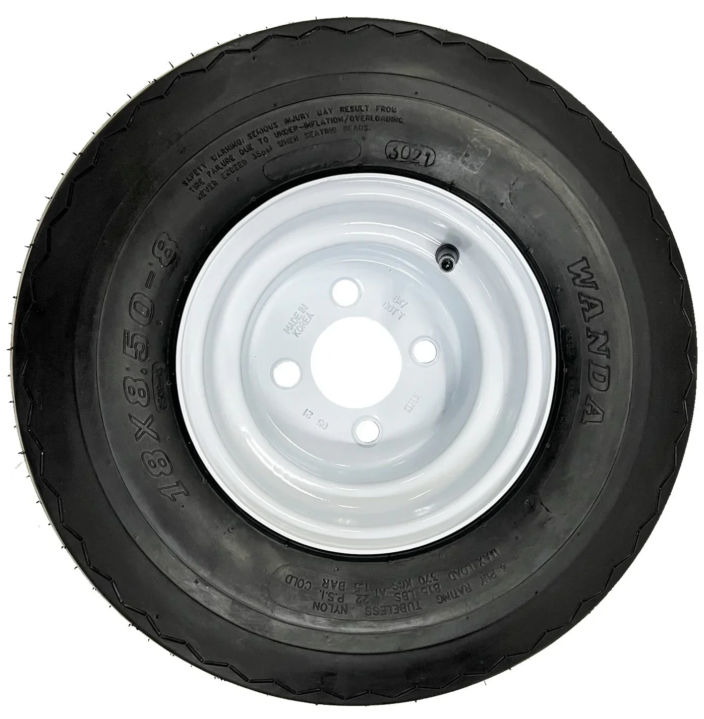 4 - Pk Golf Cart Tire Rim Mounted 18 - 850 - 8 18X8.50 - 8 18 x 8.5 x 8 White 4 Lug Hole