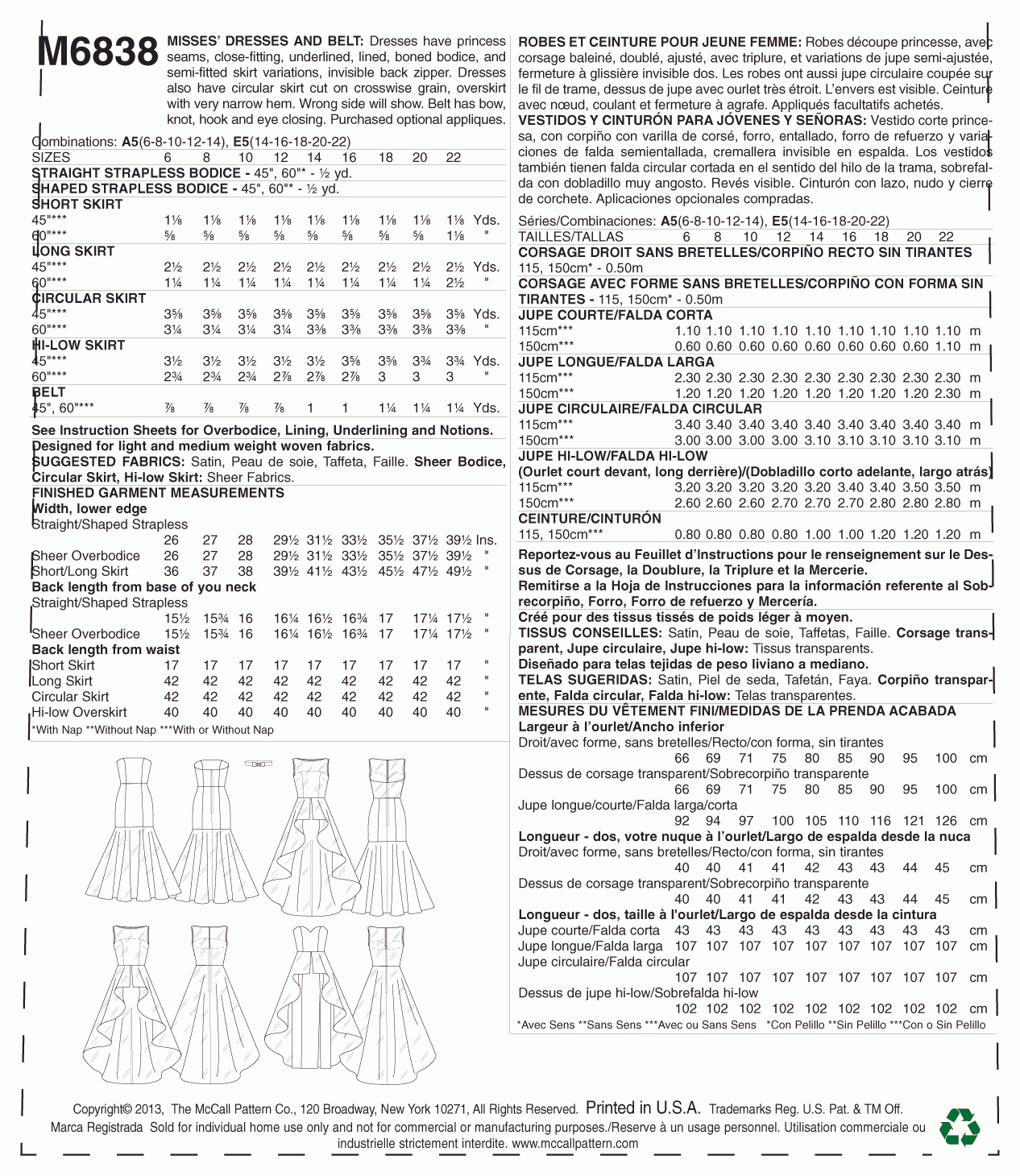 McCall's Pattern M6838 Misses' Dress