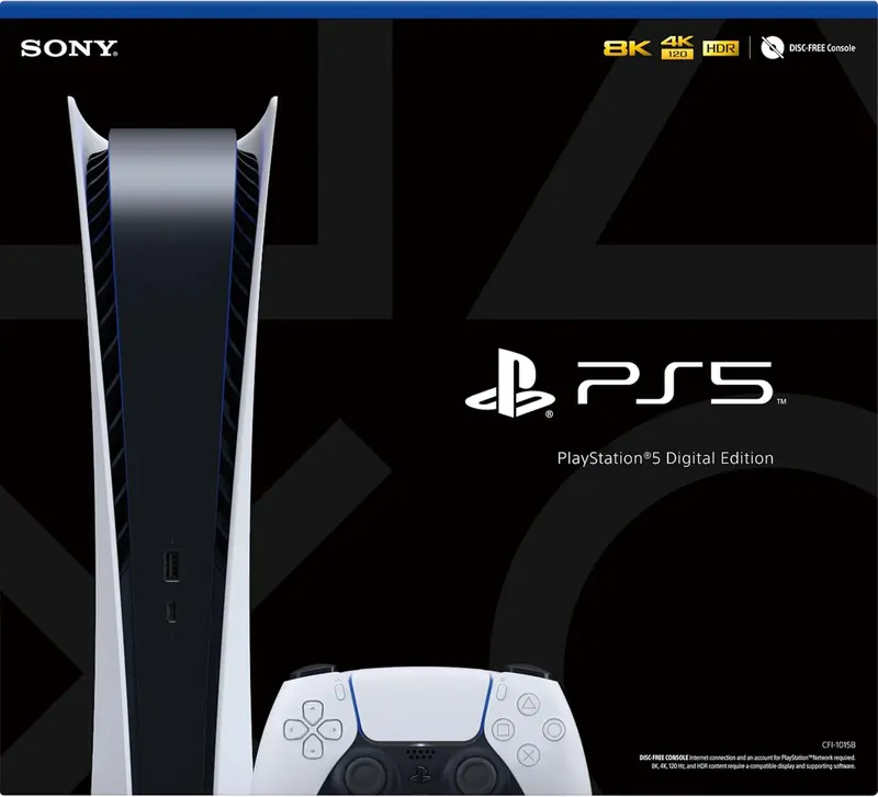 Zestaw PS5 Digital Edition – smukła konsola do gier z bezprzewodowym kontrolerem DualSense