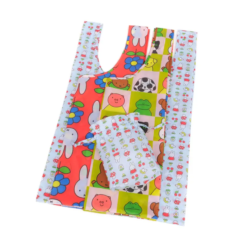 Zestaw 3 torebek Miffy by Baggu wykonanych z recyklingowanego nylonu