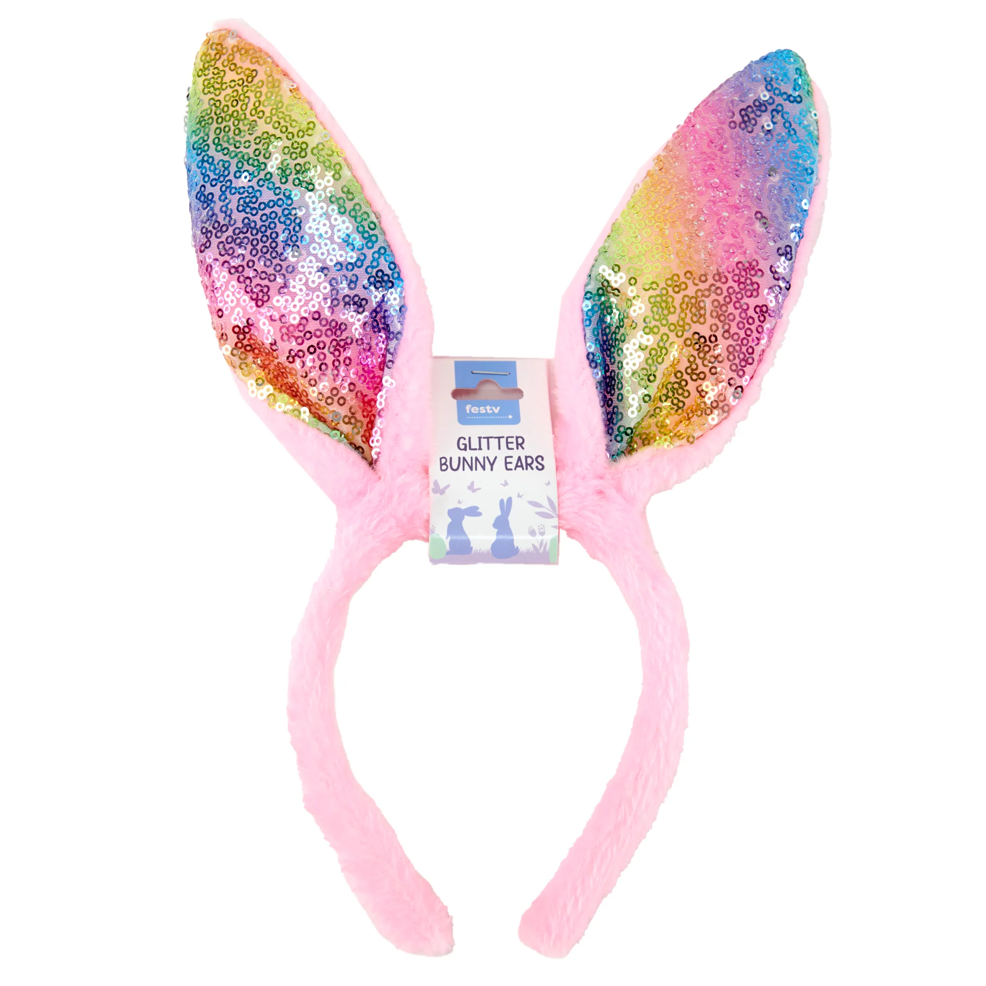 Easter Bunny Ear Headband Rainbow- 22cmx28cm