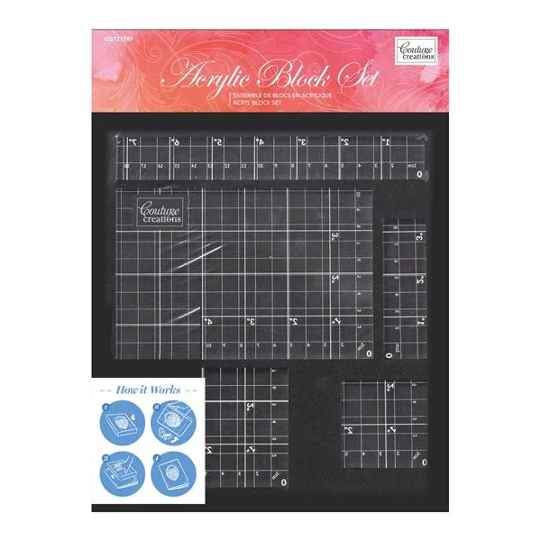 Couture Creations Acrylic Stamp Block Set- 5pc