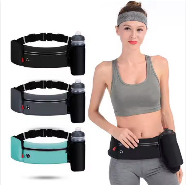 Waterproof Running Belt Water Bottle Waist Pack,Sport Fanny Pack Running Pouch for Men Women Runners Mens Waist Bag