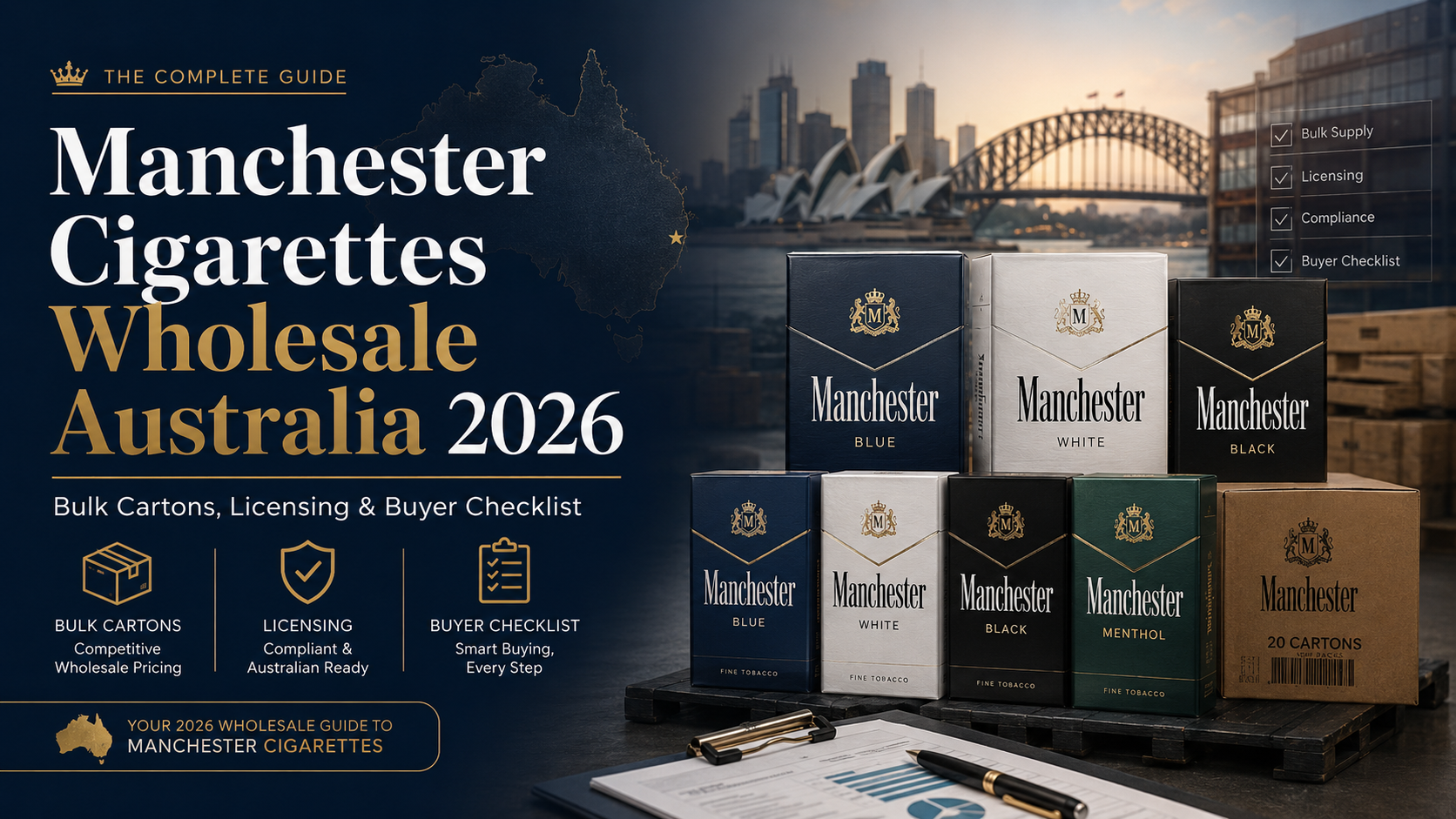 Manchester Cigarettes Wholesale Australia 2026: Bulk Cartons, Licensing & Buyer Checklist