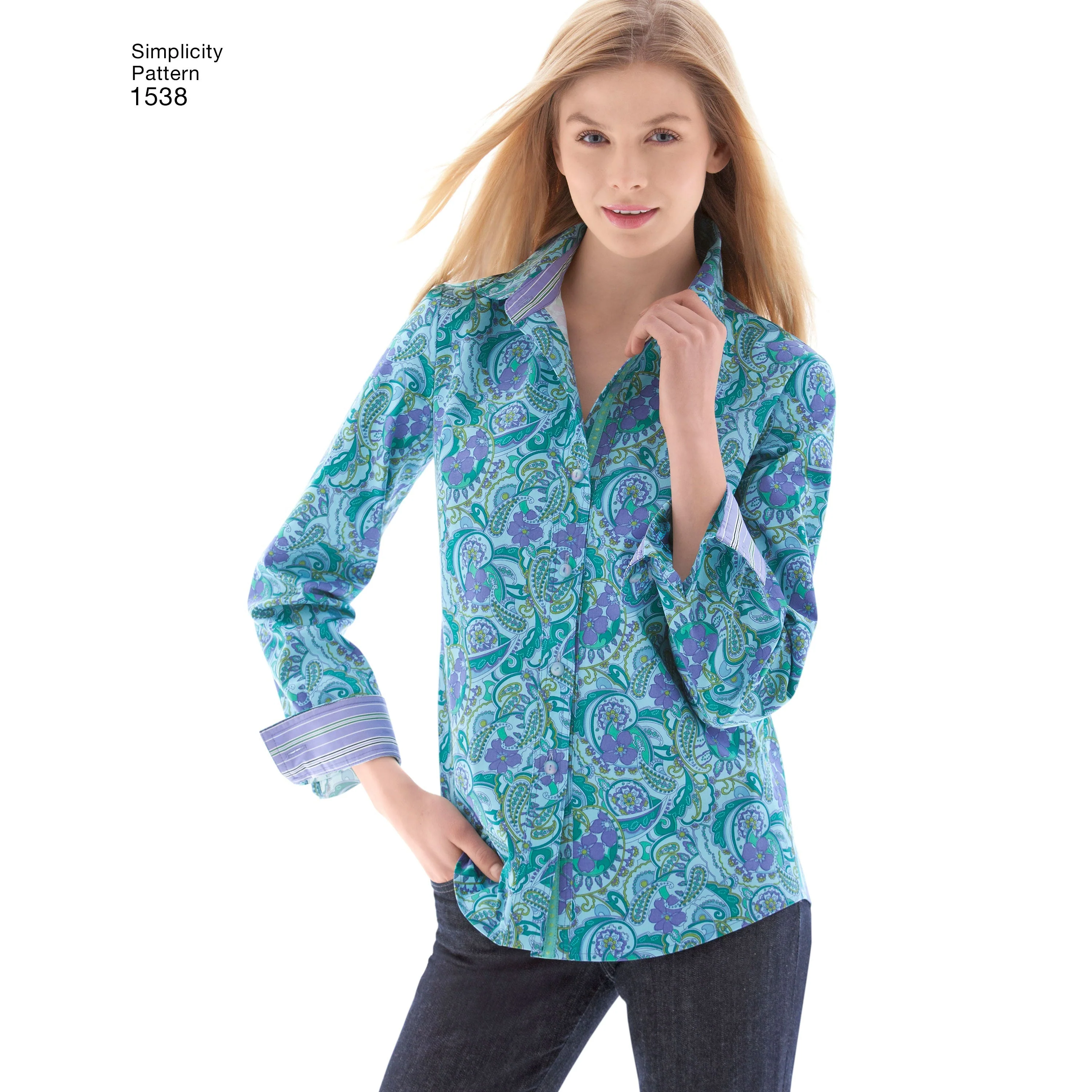 Simplicity Pattern 1538  Women's  Button Front Shirt sizes 6 - 22