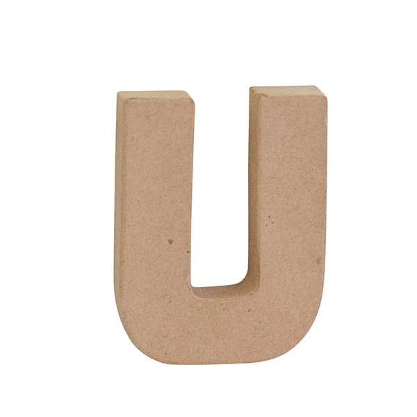 Makr Paper Mache, Small Letter U- 4 inch
