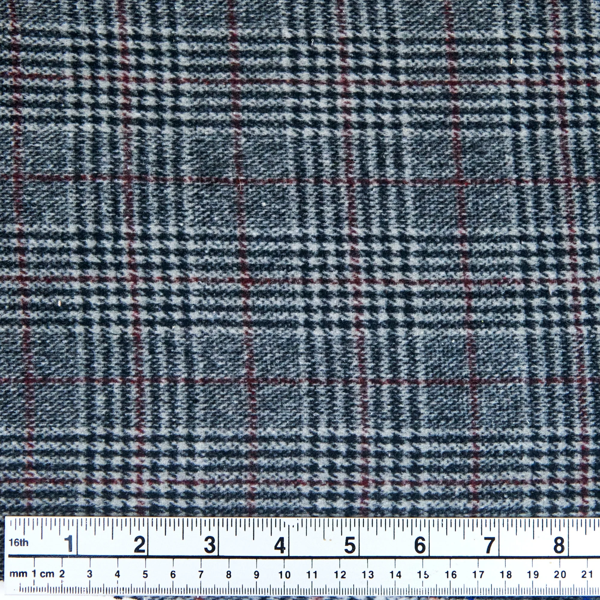 Wool Blend Check Fabric, Width 148cm