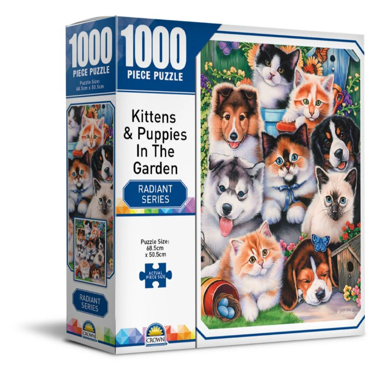 1000-Piece Jigsaw Puzzle, Kittens & Puppies in the Garden