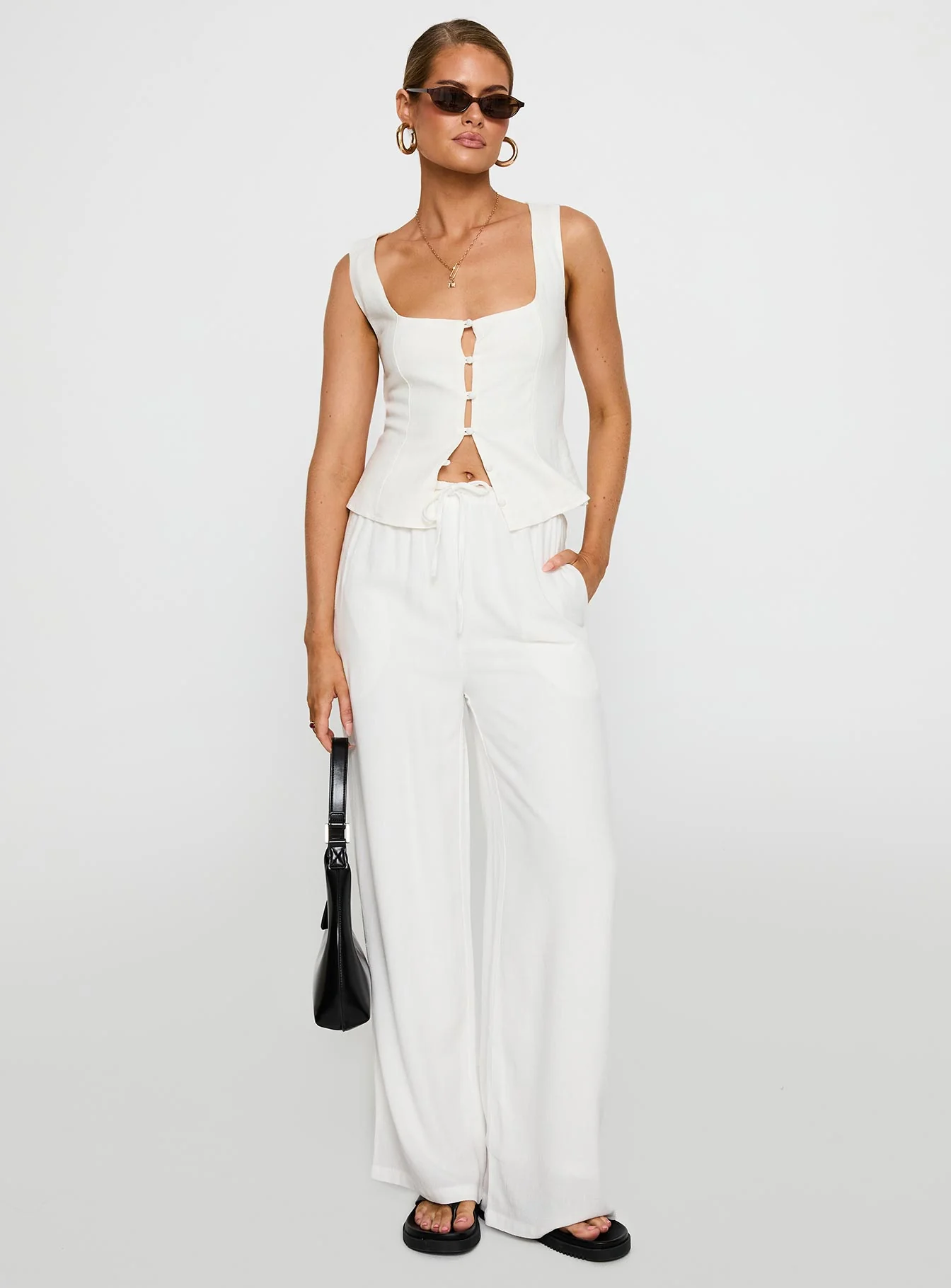 Parklea Linen Blend Pants White