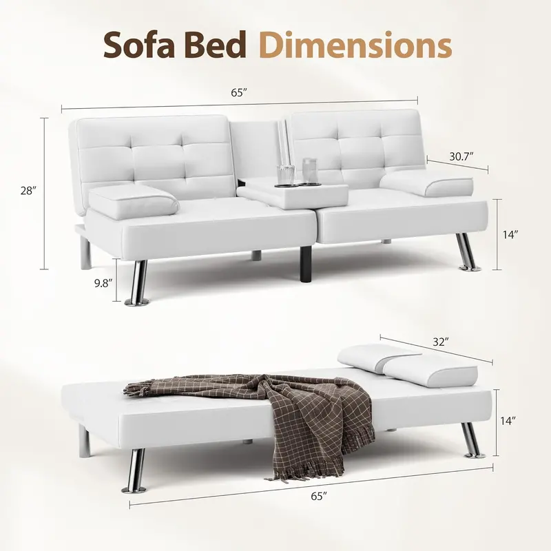 Sofa rozkładana Shahoo – rozkładana sofa ze skóry ekologicznej do salonu
