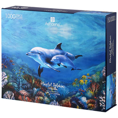 Ashdene 1000-Piece Jigsaw Puzzle Playful Dolphins Reef Exploring