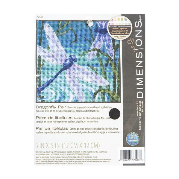 Dimensions Stitch Kit, Dragonfly Pair- 12 x 12cm