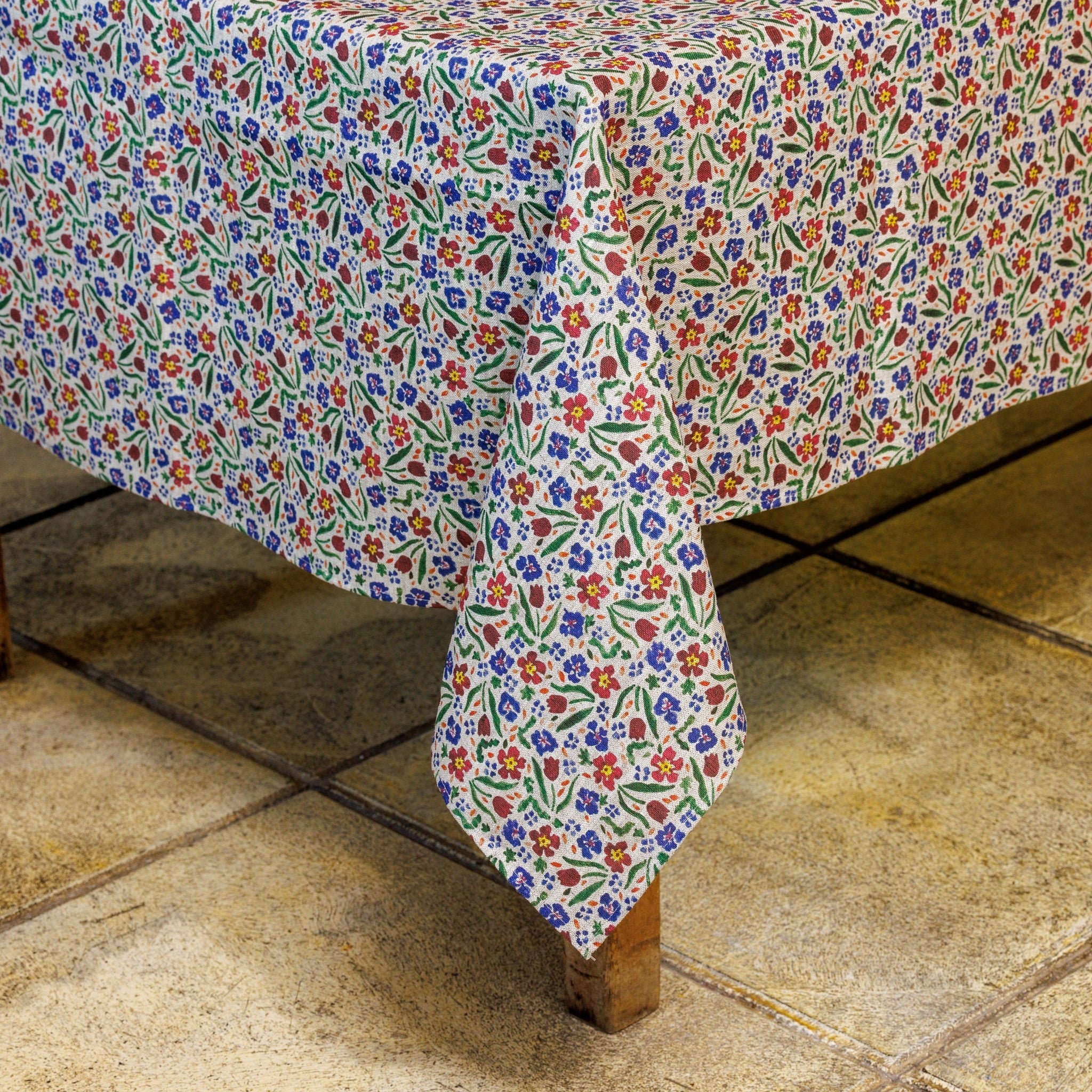 Wild Flower Meadow Linen Tablecloth