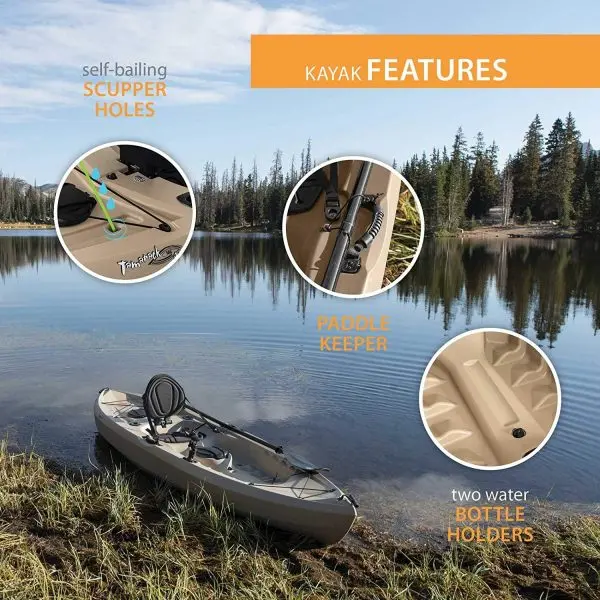 Kajak wędkarski Lifetime Tamarack Angler – 100 cali, w tym wiosła (zestaw 2 szt.)