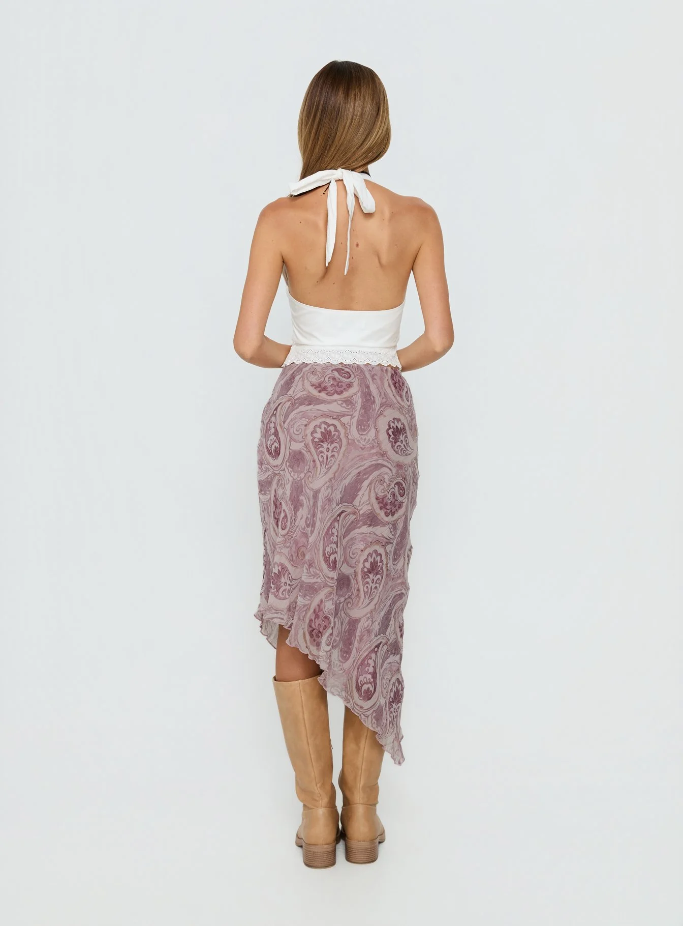 Suella Asymmetrical Midi Skirt Paisley Multi