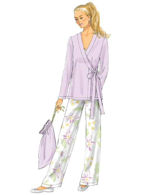 Butterick Pattern B5963 Misses' Robe, Top, Gown, Pants and Bag