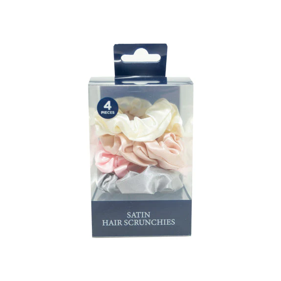 Satin Hair Scrunchies- 4pk