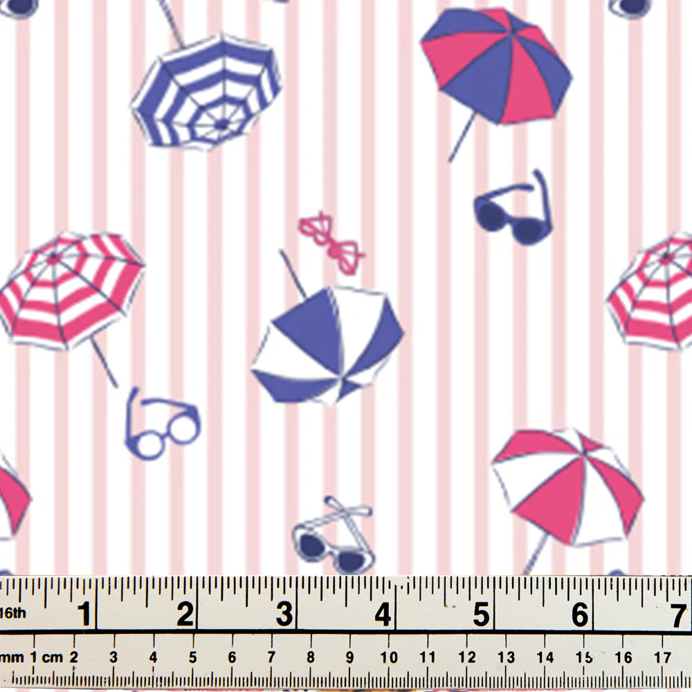 Laura Ashley Cotton Craft Print Fabric, Stripes Of Summer- Width 114cm