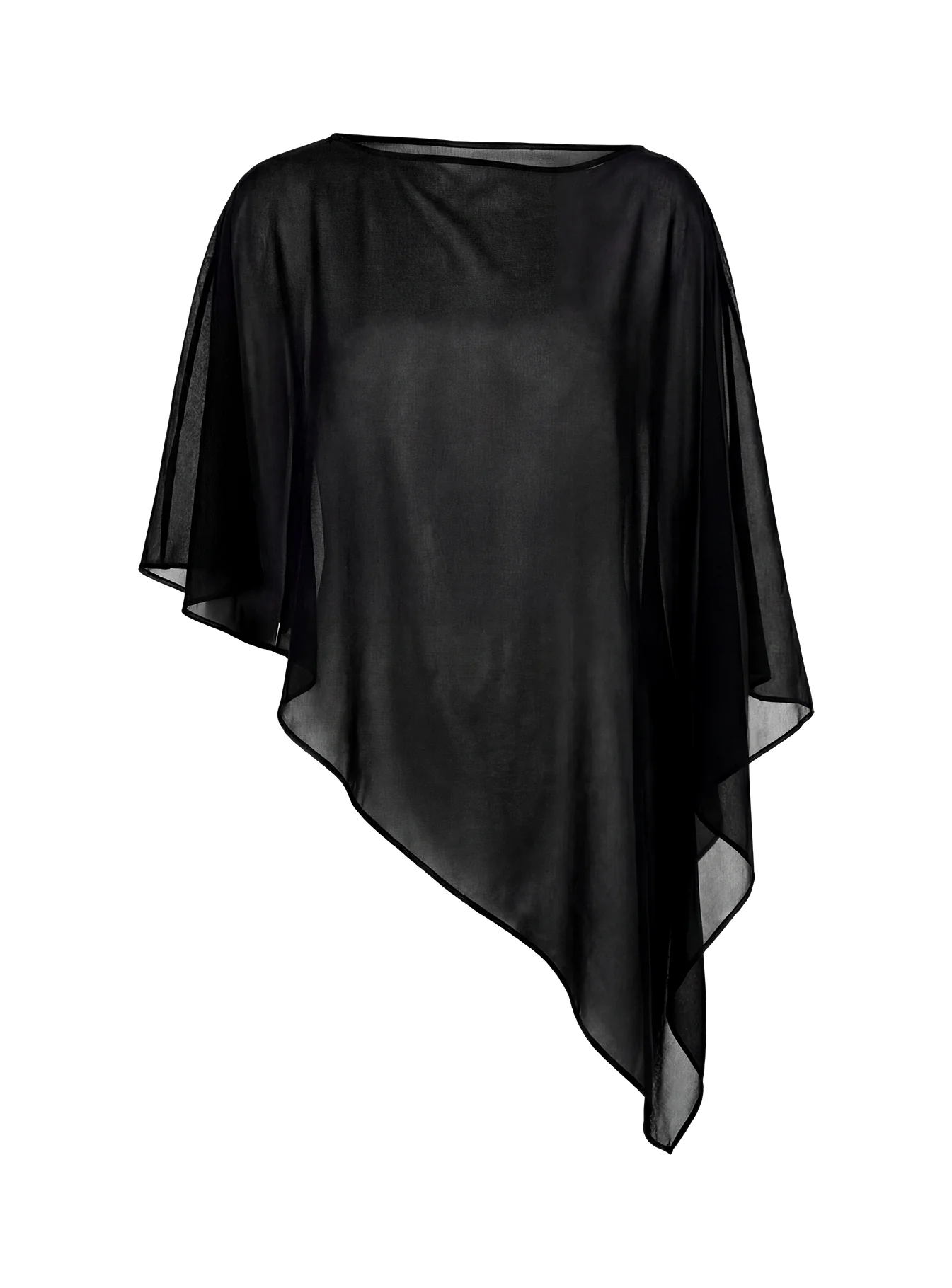 Mairelle Sheer Poncho Black