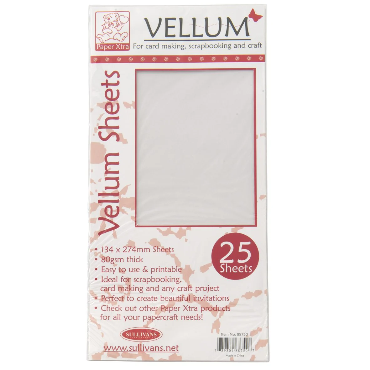 Sullivans Scrapbook Vellum- 134 x 274mm