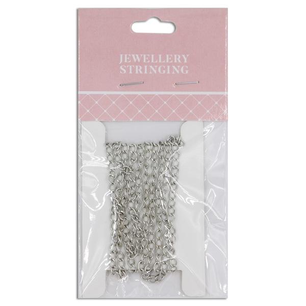 4x2mm Small Twisted Oval Link Chain, Dark Silver- 1m- Sullivans