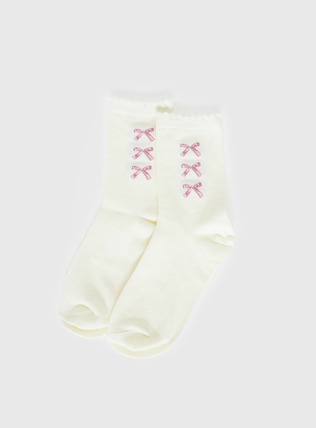 Teen Spirit Bow Socks White / Pink