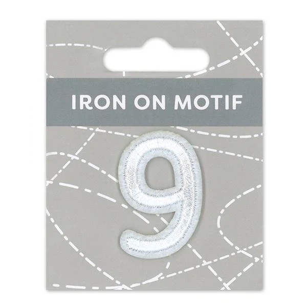 Sullivans Iron On Motif, White 9- 35mm