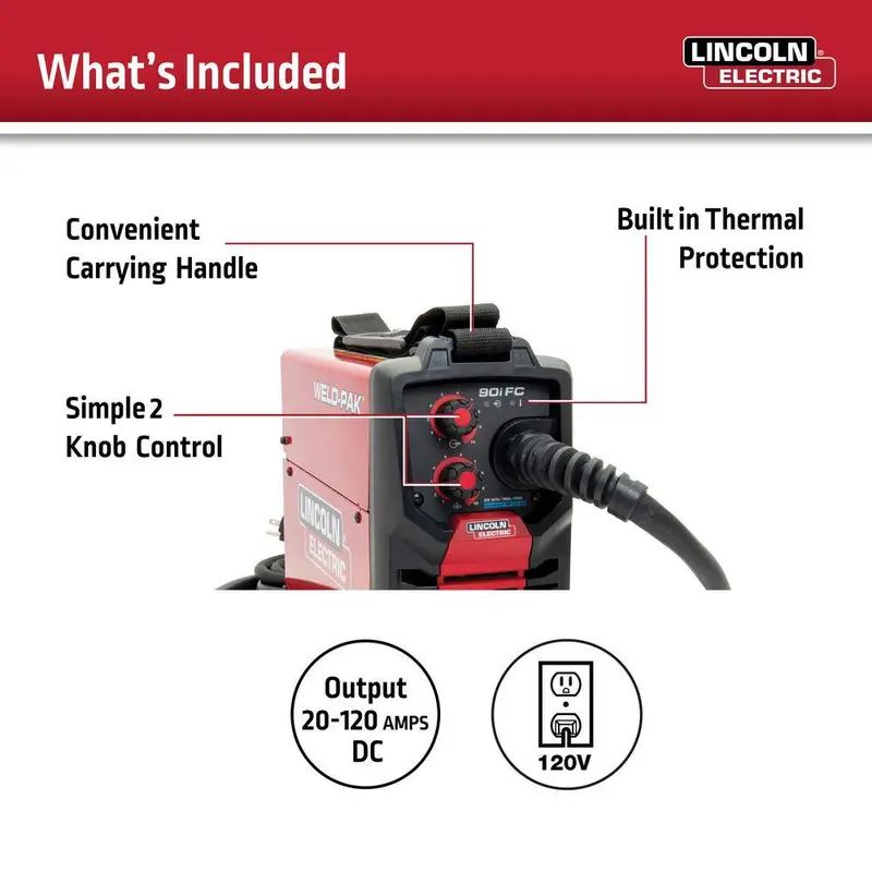 Spawarka Lincoln Electric Weld-Pak 90i FC z drutem rdzeniowym – konfiguracja bezgazowa (model K5255-1)