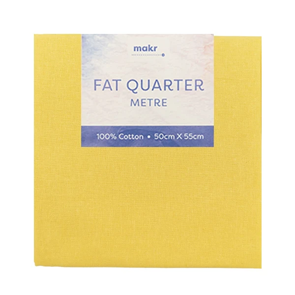 Fat Quarter Metre Fabric, Yellow- 50cmx55cm