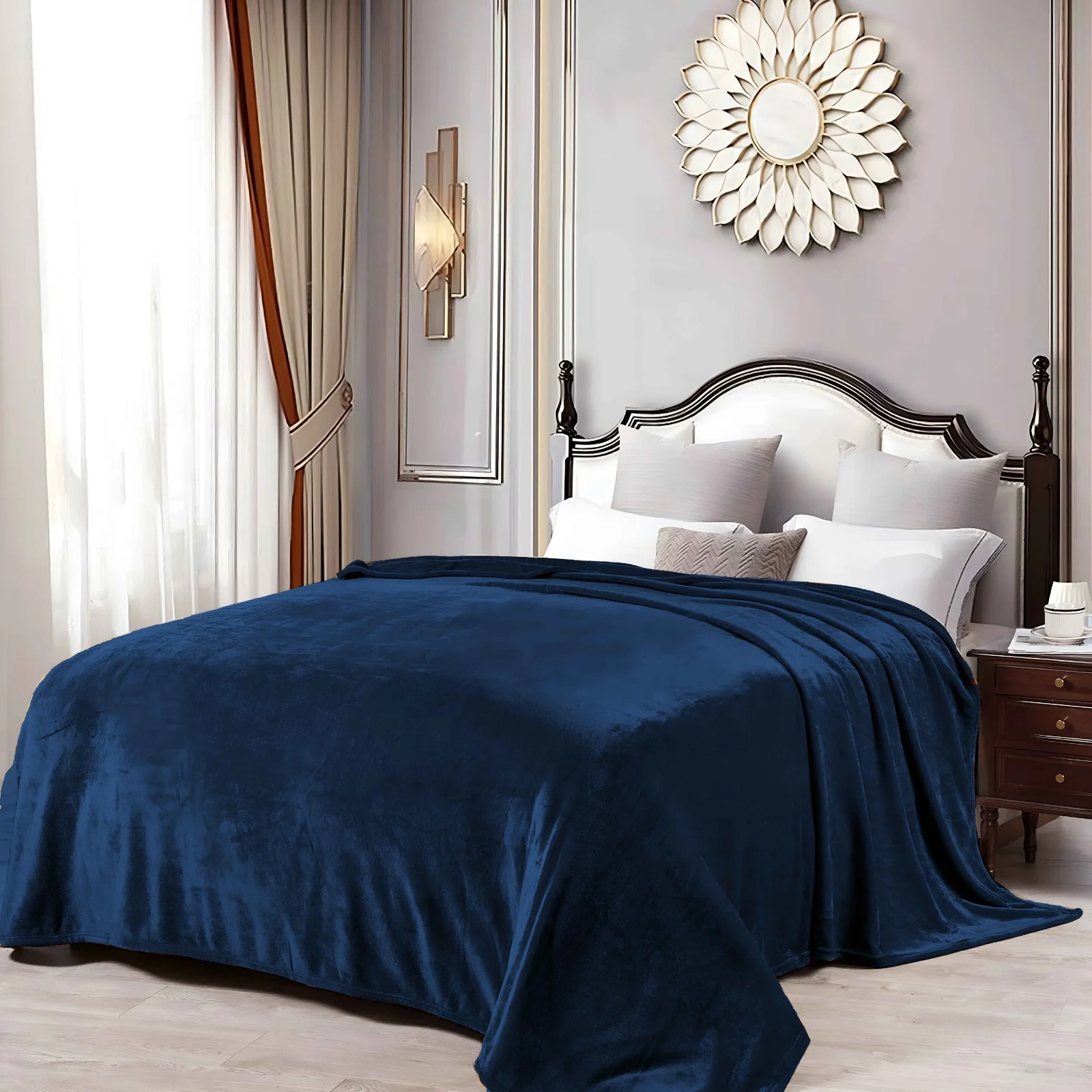 Formr Luxury Mink Blanket, Navy
