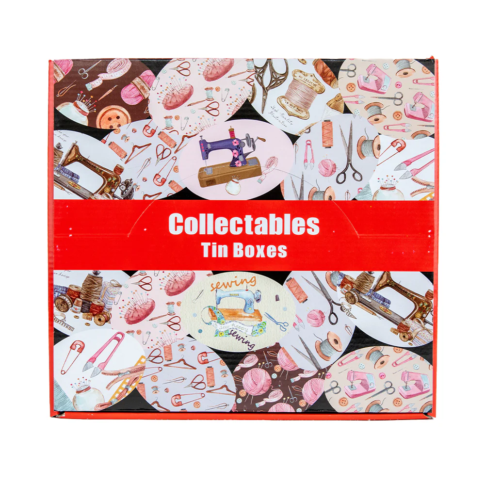 Sewing Tin Box Oval - 8.5x6x2.8cm