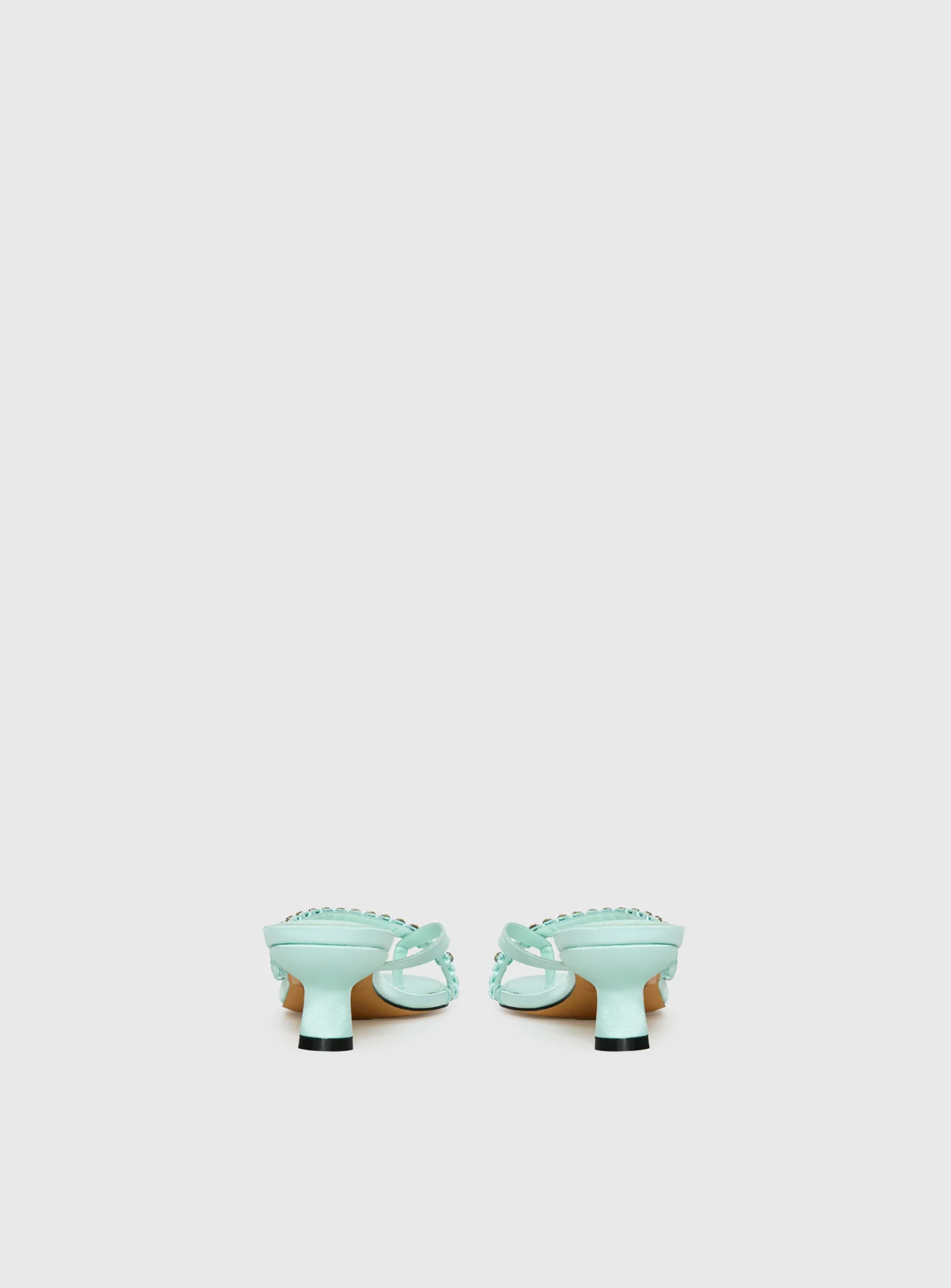 Little Italy Diamante Detail Thong Heels Aqua