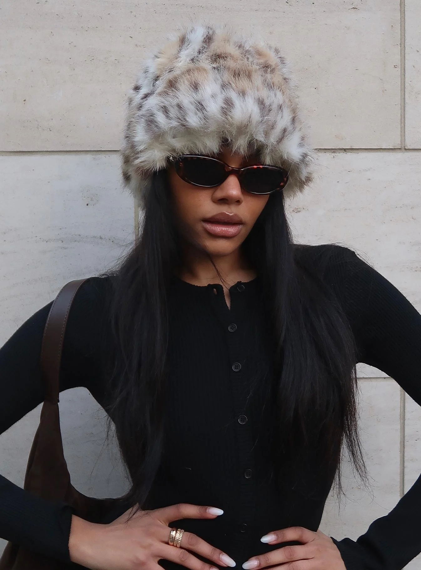 Birkley Fluffy Hat Leopard