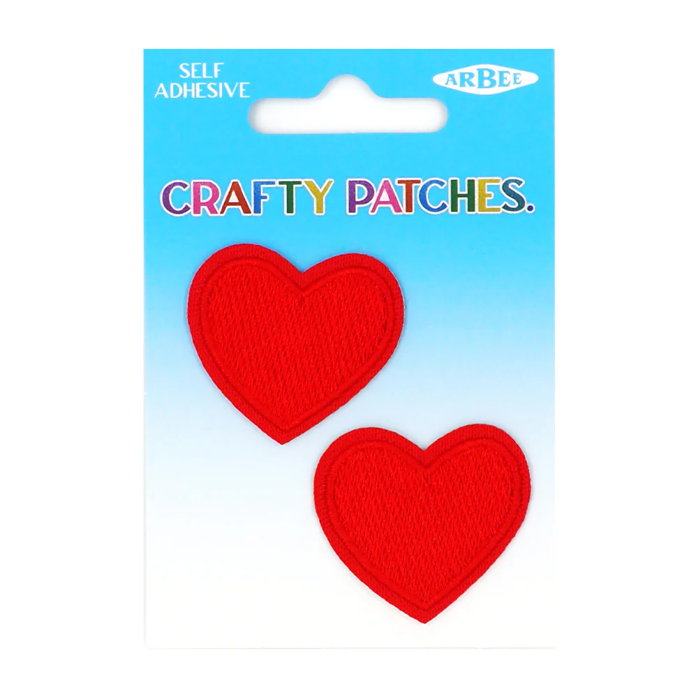 Arbee Crafty Patch, Medium Hearts- 2pc
