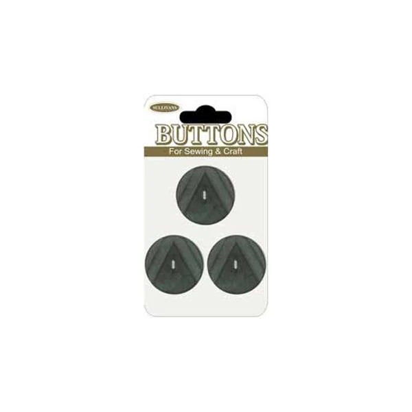 Sullivans Plastic Button, Black- 21 mm