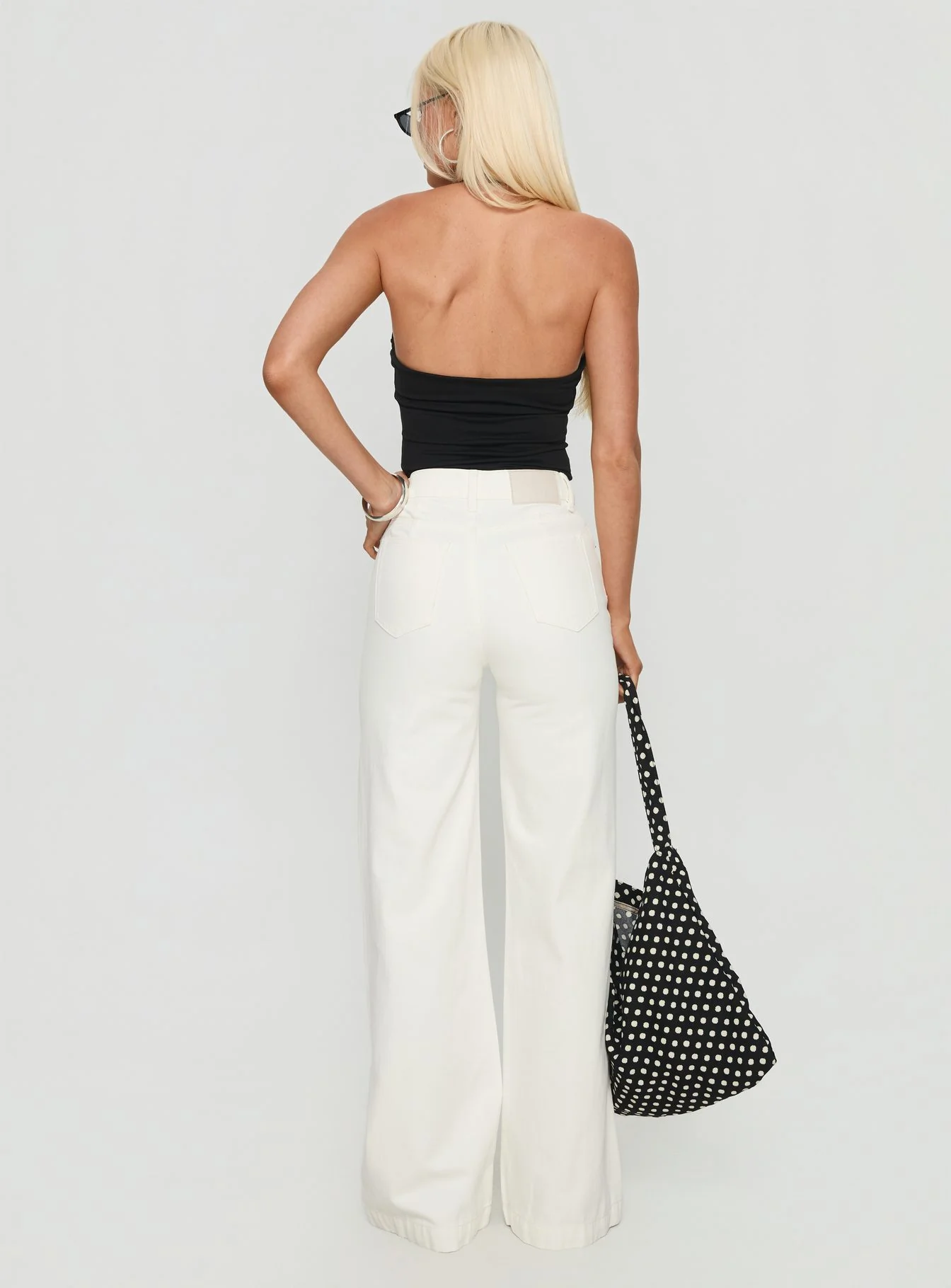 Goldie High Rise Wide Leg Jeans White