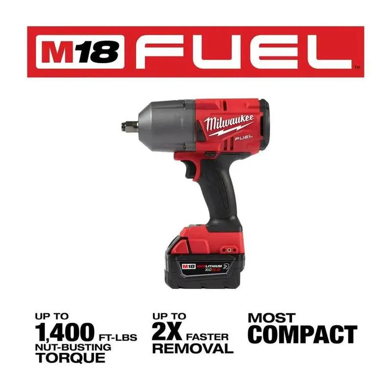 Klucz udarowy Milwaukee M18 FUEL 1/2″ o wysokim momencie obrotowym – zestaw z pierścieniem ciernym, model 2767-22R